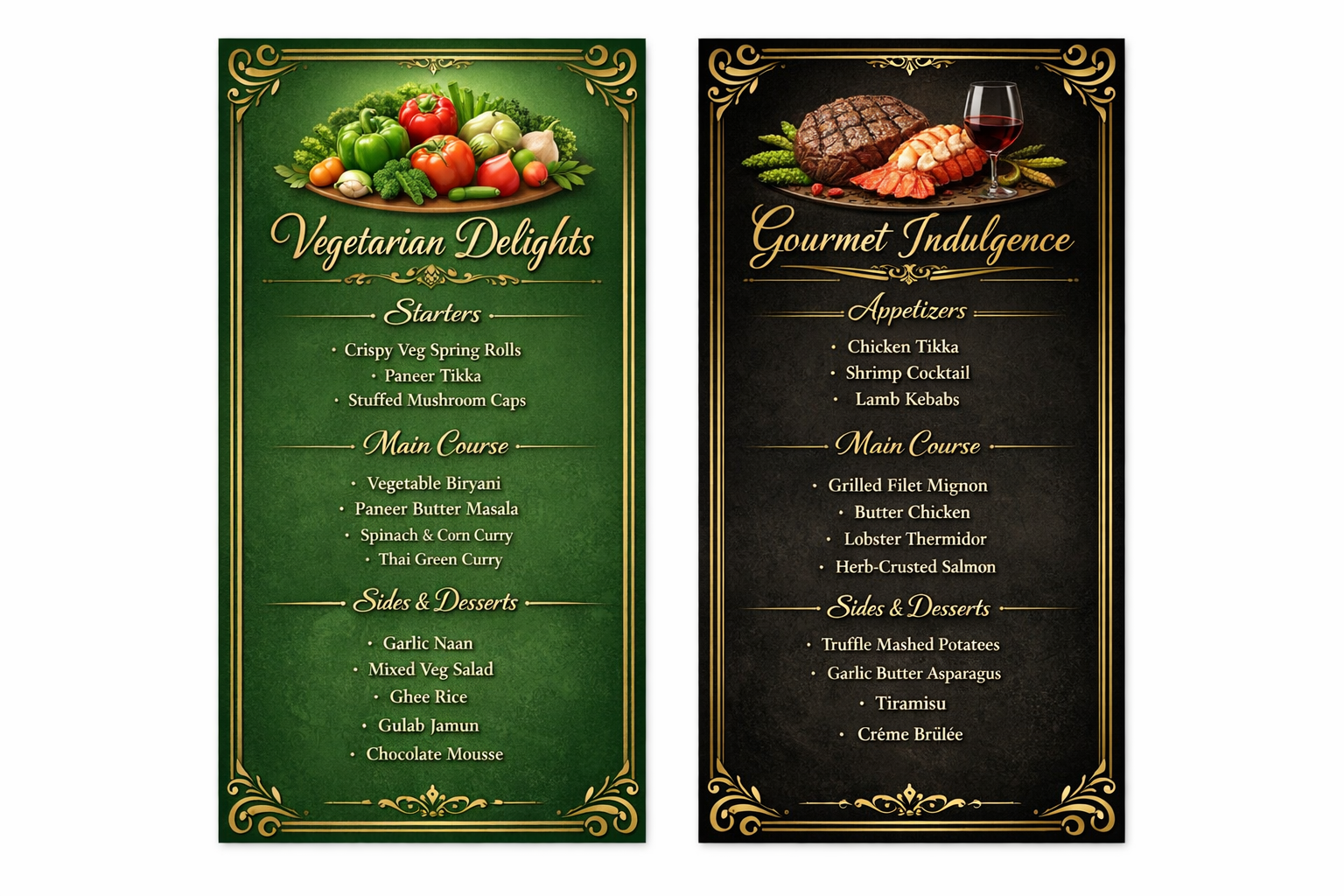 Wedding Menu Starting Range 500